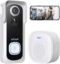 ieGeek Video Doorbell Wireless with Chime - 2K HD Doorbell Camera, Smart Home Security Door Bell Voice Message and Changer, Two-Way Audio, PIR Detection, Easy Installation, Night Vision